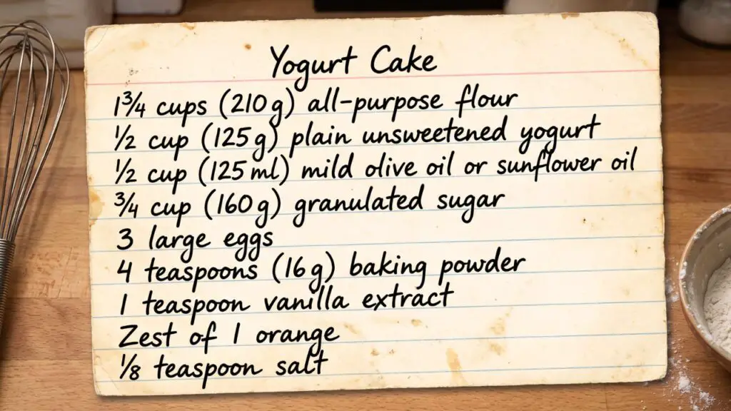Air fryer yogurt cake ingredients