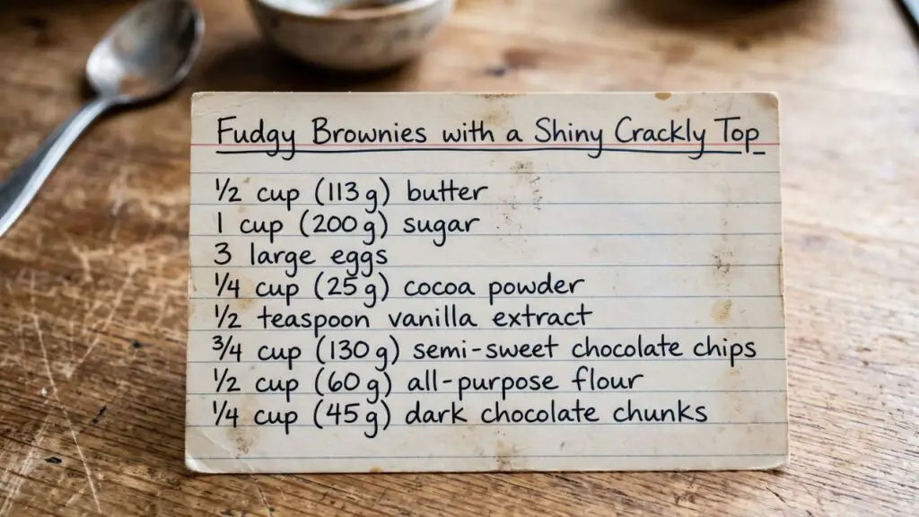 Fudgy Brownies with Crackly Top Ingredients