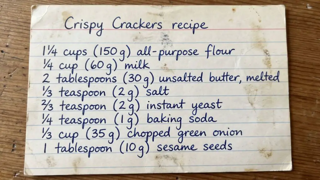 Homemade Crackers Ingredients