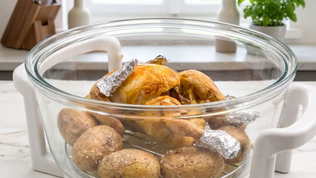 halogen oven roast chicken and potatoes
