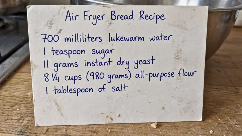 Large air fryer bread ingredients