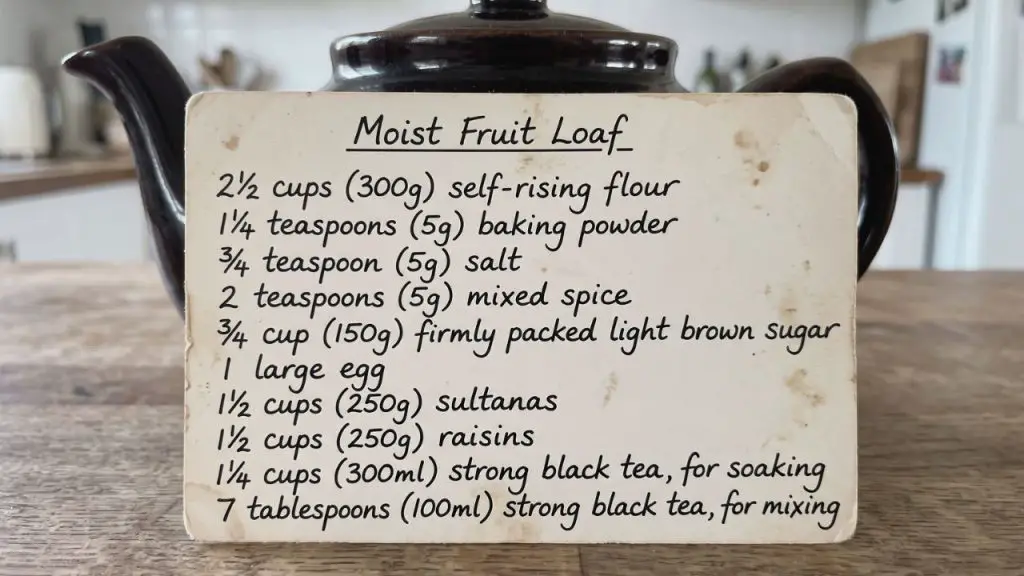 Ingredients for this old-fashioned fruit cake