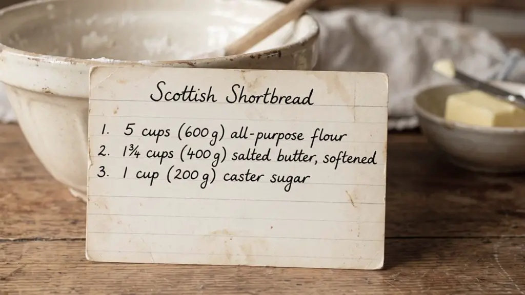 Traditional Scottish Shortbread Ingredients
